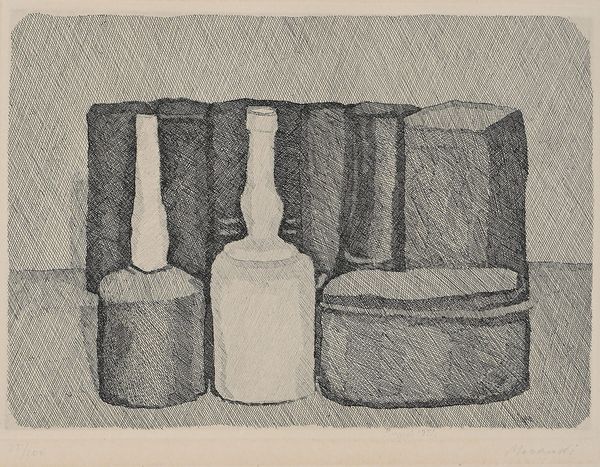 Giorgio Morandi : Natura morta con nove oggetti  - Asta La Collezione Enrico e Antonello Falqui. Di padre in figlio una vita nell'arte. - Associazione Nazionale - Case d'Asta italiane