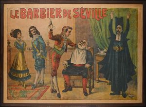 Louis  Galice : Le Barbier de Seville  - Asta La Collezione Enrico e Antonello Falqui. Di padre in figlio una vita nell'arte. - Associazione Nazionale - Case d'Asta italiane