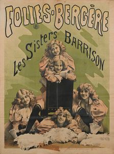 Alfred   Choubrac : Folies Bergere - Les sisters Barrison  - Asta La Collezione Enrico e Antonello Falqui. Di padre in figlio una vita nell'arte. - Associazione Nazionale - Case d'Asta italiane