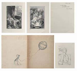 Giorgio De Chirico & Mino Maccari & Alberto Savinio : Loterie Clandestine  - Asta La Collezione Enrico e Antonello Falqui. Di padre in figlio una vita nell'arte. - Associazione Nazionale - Case d'Asta italiane