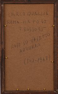 Carlo Quaglia : Rose su vasetto azzurro  - Asta La Collezione Enrico e Antonello Falqui. Di padre in figlio una vita nell'arte. - Associazione Nazionale - Case d'Asta italiane