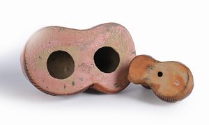 Due figure di gatto accucciato in ceramica di Tonala, arte popolare messicana  - Asta La Collezione Enrico e Antonello Falqui. Di padre in figlio una vita nell'arte. - Associazione Nazionale - Case d'Asta italiane