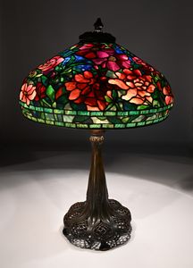 Tiffany Studios New York - Lampada da tavolo telescopica Peony