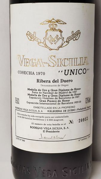 Vega Sicilia Unico, 1970  - Asta Wine & Spirits Flower Spring - Associazione Nazionale - Case d'Asta italiane