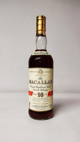 Macallan 10 Years, Single Malt Whisky  - Asta Wine & Spirits Flower Spring - Associazione Nazionale - Case d'Asta italiane