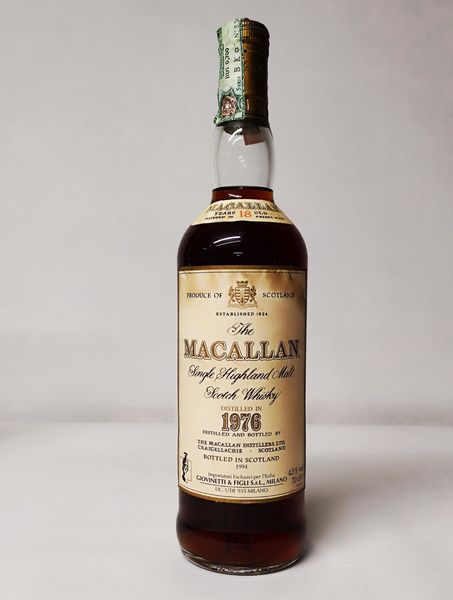 Macallan 18 Years 1976, Single Malt Whisky  - Asta Wine & Spirits Flower Spring - Associazione Nazionale - Case d'Asta italiane