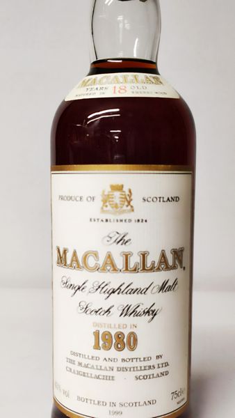 Macallan 18 Years 1980, Single Malt Whisky  - Asta Wine & Spirits Flower Spring - Associazione Nazionale - Case d'Asta italiane