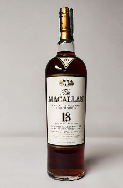 Macallan 18 Years 1994, Single Malt Whisky  - Asta Wine & Spirits Flower Spring - Associazione Nazionale - Case d'Asta italiane