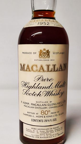 Macallan 1952, Pure Highland Malt Whisky  - Asta Wine & Spirits Flower Spring - Associazione Nazionale - Case d'Asta italiane