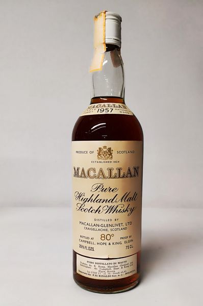 Macallan 1957, Pure Highland Malt Whisky  - Asta Wine & Spirits Flower Spring - Associazione Nazionale - Case d'Asta italiane