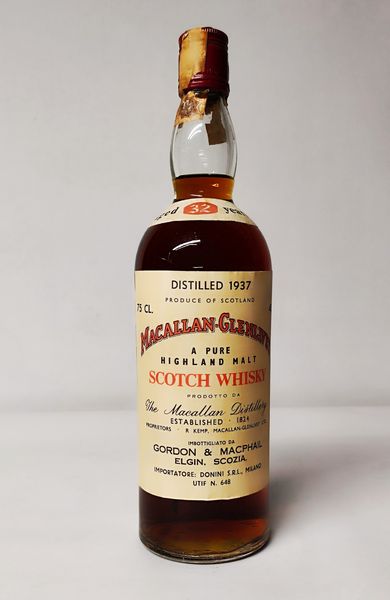 Macallan Glenlivet 32 Years 1937, Malt Whisky  - Asta Wine & Spirits Flower Spring - Associazione Nazionale - Case d'Asta italiane