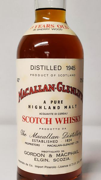 Macallan Glenlivet 33 Y. 1945, Pure Malt Whisky  - Asta Wine & Spirits Flower Spring - Associazione Nazionale - Case d'Asta italiane