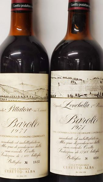 Ceretto Vigneto Zonchetta & Pittatore, Barolo 1971  - Asta Wine & Spirits Flower Spring - Associazione Nazionale - Case d'Asta italiane