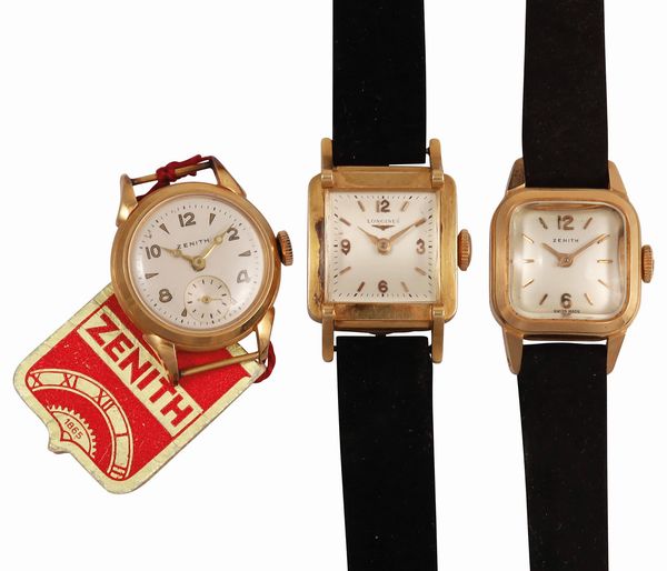 Tre orologi in oro: Zenith e Longines  - Asta Orologi Vintage e Moderni - Associazione Nazionale - Case d'Asta italiane