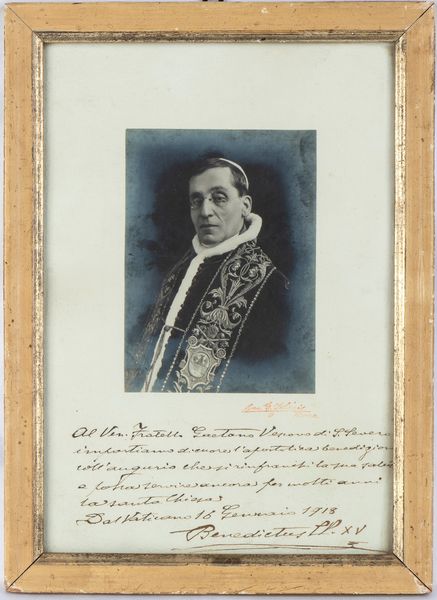 Papa Benedetto XV (Giacomo Paolo Giovanni Battista della Chiesa; Genova, 21 novembre 1854 – Roma, 22 gennaio 1922)  - Asta Memorabilia storici e cinematografici - Associazione Nazionale - Case d'Asta italiane