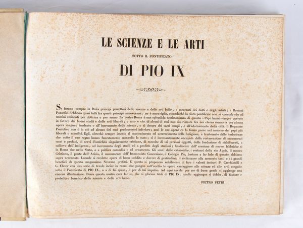 Papa PIO IX (Giovanni Mastai-Ferretti; Senigallia, 13 maggio 1792 – Roma, 7 febbraio 1878) - Scienze e Arti  - Asta Memorabilia storici e cinematografici - Associazione Nazionale - Case d'Asta italiane