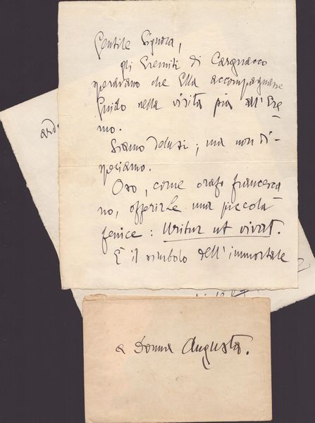 d'Annunzio Gabriele (Pescara, 12 marzo 1863 – Gardone Riviera, 1º marzo 1938)  - Asta Memorabilia storici e cinematografici - Associazione Nazionale - Case d'Asta italiane