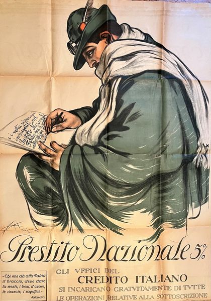 Mazza, Aldo (Milano, 6 luglio 1880 – Gavirate, 26 luglio 1964) Prestito Prima Guerra Mondiale  - Asta Memorabilia storici e cinematografici - Associazione Nazionale - Case d'Asta italiane