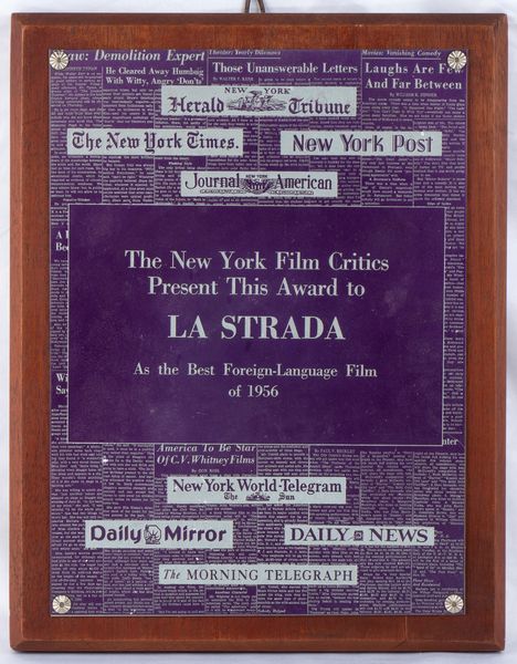 Federico Fellini La Strada  - Asta Memorabilia storici e cinematografici - Associazione Nazionale - Case d'Asta italiane