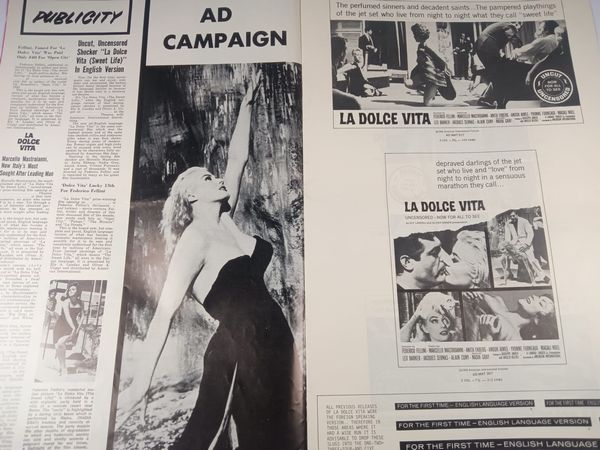 Federico Fellini - La Dolce Vita  - Asta Memorabilia storici e cinematografici - Associazione Nazionale - Case d'Asta italiane