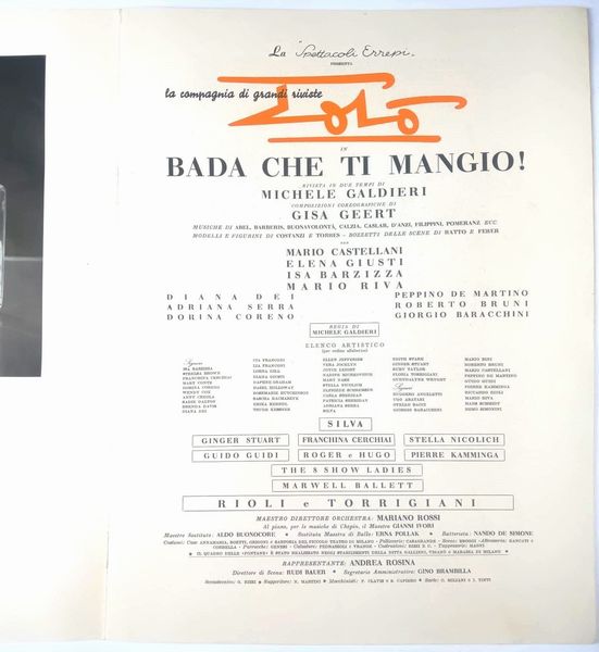 TOTO' - Diana Dei - Mario Riva  - Asta Memorabilia storici e cinematografici - Associazione Nazionale - Case d'Asta italiane