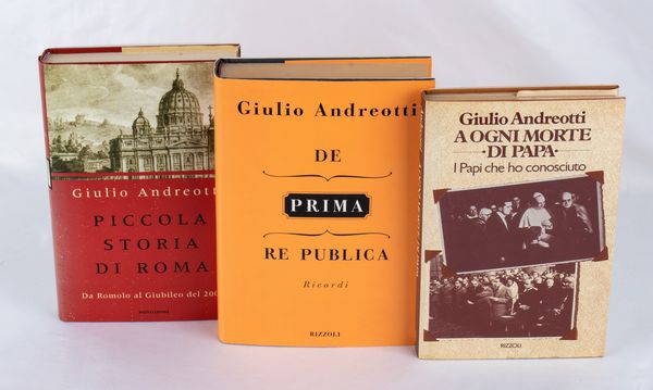 Andreotti, Giulio (Roma, 14 gennaio 1919 – Roma, 6 maggio 2013)  - Asta Memorabilia storici e cinematografici - Associazione Nazionale - Case d'Asta italiane