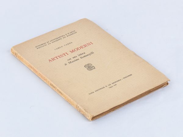 Carrà, Carlo (Quargnento, 11 febbraio 1881 – Milano, 13 aprile 1966)  - Asta Memorabilia storici e cinematografici - Associazione Nazionale - Case d'Asta italiane