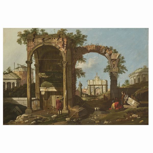 Giovanni antonio Canaletto : Giovanni Antonio Canal, detto Canaletto, e bottega  - Asta DIPINTI ANTICHI E OPERE DI ECCEZIONALE INTERESSE STORICO ARTISTICO - Associazione Nazionale - Case d'Asta italiane