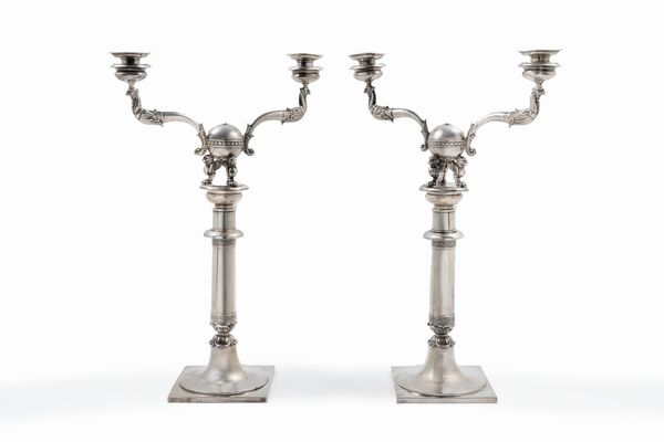 Coppia di candelabri  - Asta Argenti - Associazione Nazionale - Case d'Asta italiane