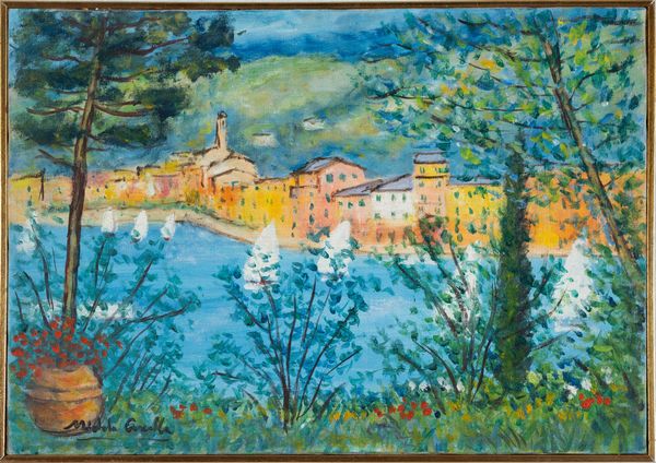 Michele  Cascella : Veduta di Portofino  - Asta Arte Moderna e Contemporanea - Associazione Nazionale - Case d'Asta italiane