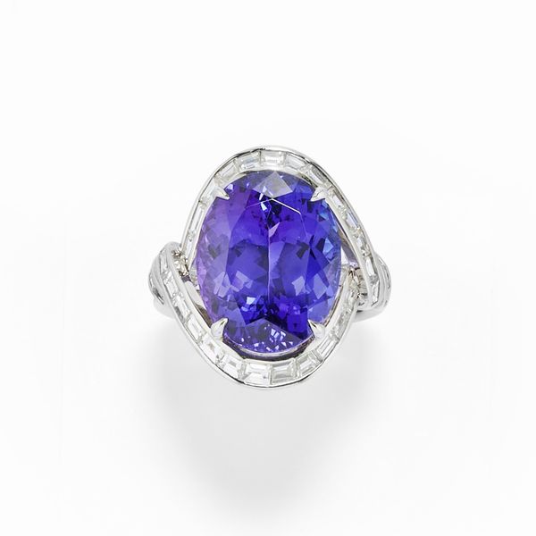 Anello con tanzanite  - Asta Gioielli - Associazione Nazionale - Case d'Asta italiane