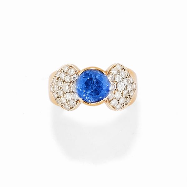 Anello con pietra blu  - Asta Gioielli - Associazione Nazionale - Case d'Asta italiane