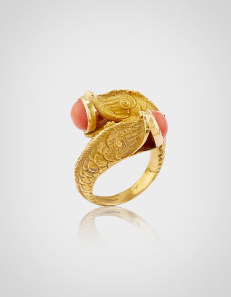 Anello con corallo  - Asta Gioielli - Associazione Nazionale - Case d'Asta italiane