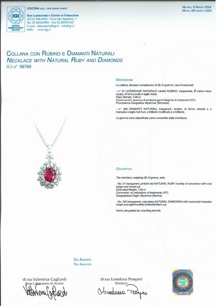 Collana e orecchini con rubini  - Asta Gioielli - Associazione Nazionale - Case d'Asta italiane