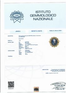 Anello con zaffiro  - Asta Gioielli - Associazione Nazionale - Case d'Asta italiane