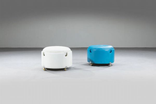 LUIGI MASSONI : Coppia di pouf  - Asta Design - Associazione Nazionale - Case d'Asta italiane