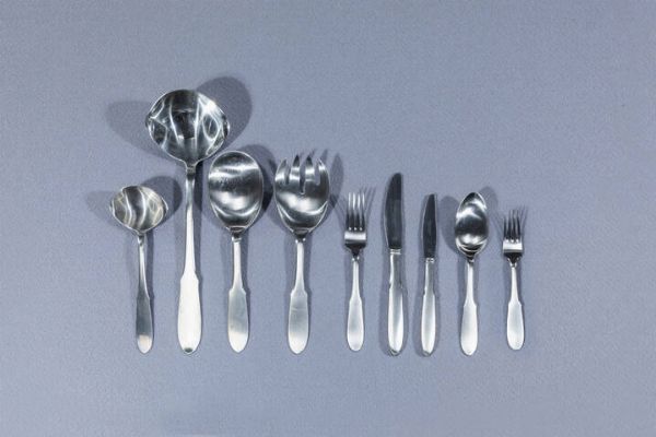 GEORG JENSEN : Servizio di settantasei posate mod. Mitra  - Asta Design - Associazione Nazionale - Case d'Asta italiane