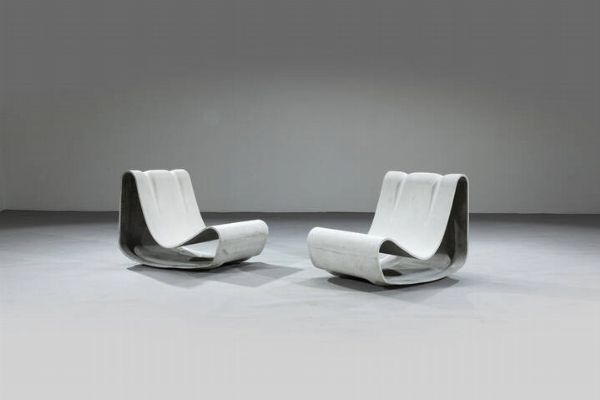 GUHL WILLY : Coppi di poltrone mod. Loop chair  - Asta Design - Associazione Nazionale - Case d'Asta italiane