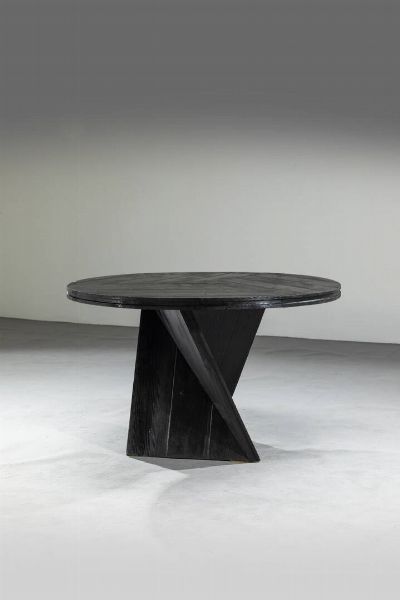 EDOARDO LANDI San Felice sul Panaro (MO) 1937 : Struttura in legno verniciato.  Anni '70 cm 78x128 Difetti  - Asta Design - Associazione Nazionale - Case d'Asta italiane