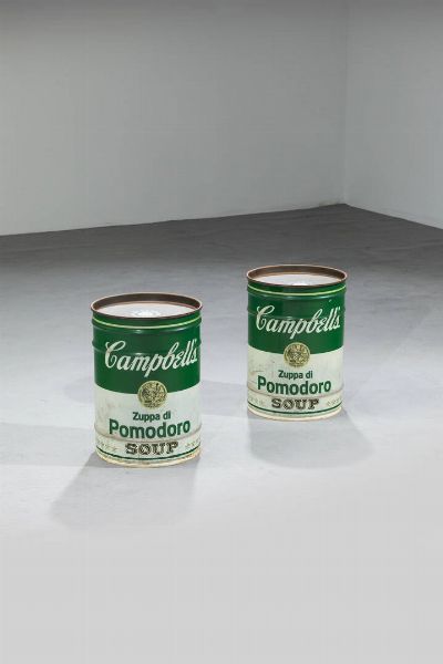 DINO GAVINA : Coppia di sgabelli contenitori omaggio ad Andy Warhol  - Asta Design - Associazione Nazionale - Case d'Asta italiane