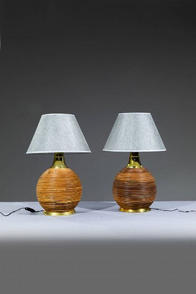 PRODUZIONE ITALIANA : Coppia di lampade da tavolo  - Asta Design - Associazione Nazionale - Case d'Asta italiane