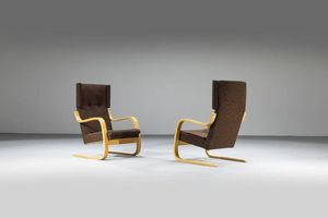 ALVAR AALTO - Coppia di poltrone mod. Wingback