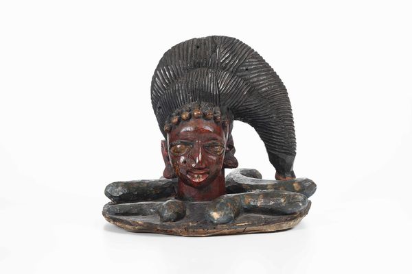 Scultura in legno policromo. Arte africana secolo XX  - Asta Antiquariato - Associazione Nazionale - Case d'Asta italiane