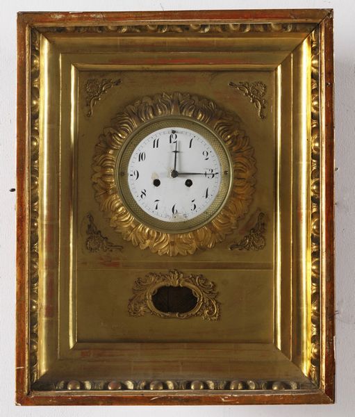 Orologio da parete in cornice dorata, XIX secolo  - Asta Antiquariato - Associazione Nazionale - Case d'Asta italiane