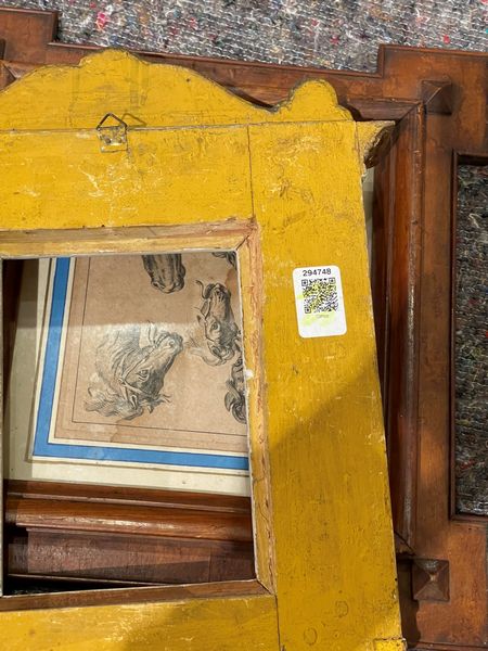 Cornice a edicola in legno policromo e dorato. Italia XIX secolo  - Asta Antiquariato - Associazione Nazionale - Case d'Asta italiane