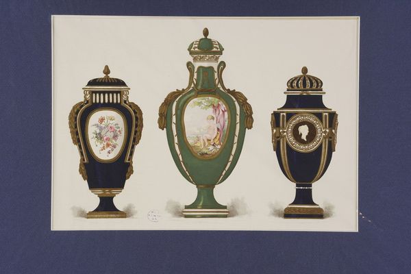 Serie di sei stampe colorate raffiguranti porcellane di Sevres  - Asta Antiquariato - Associazione Nazionale - Case d'Asta italiane