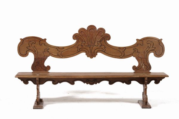 Panca in legno intagliato.  - Asta Antiquariato - Associazione Nazionale - Case d'Asta italiane