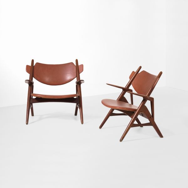 Hans J. Wegner : Coppia di poltrone<BR>  - Asta Design - Associazione Nazionale - Case d'Asta italiane