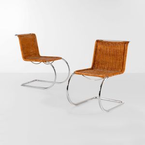 LUDWIG MIES VAN DER ROHE : Due sedie mod. S533L  - Asta Design - Associazione Nazionale - Case d'Asta italiane