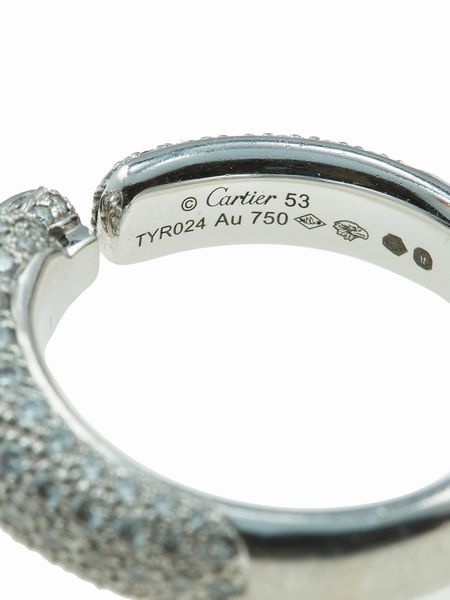 Cartier. Anello Panthre de Cartier con diamanti e due piccoli smeraldi  - Asta Fine Jewels - Associazione Nazionale - Case d'Asta italiane